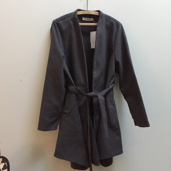 New nwt Justfabulous grey jacket dress coat plus size XXL 2X - Picture 4 of 5